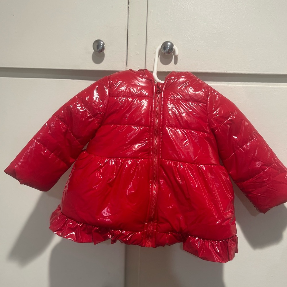 First Impressions Shiny Red Puffer Jacket for Kids